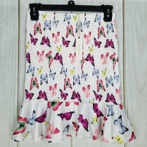 Boutique Tops - O. Vianca Butterfly Tube Top Size Small